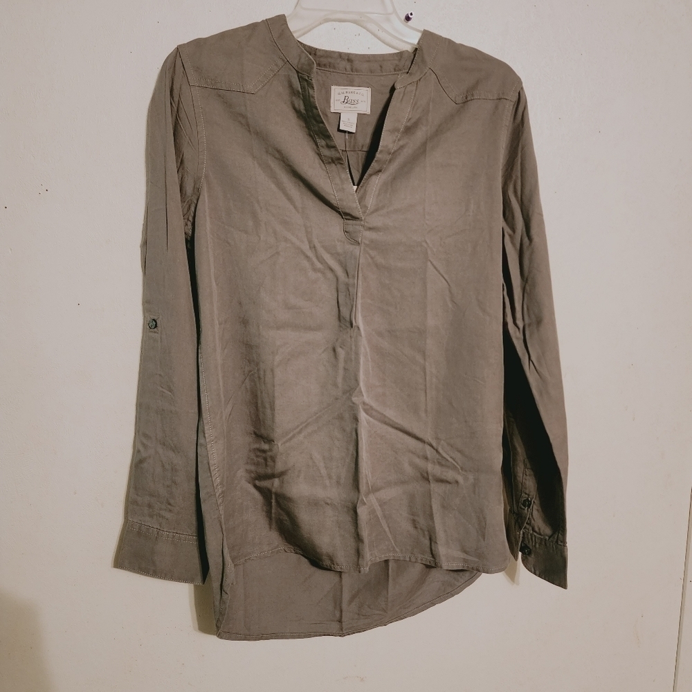 G.H. Bass & Co Lyocell Hi-Lo Womens Blouse Size S NWT